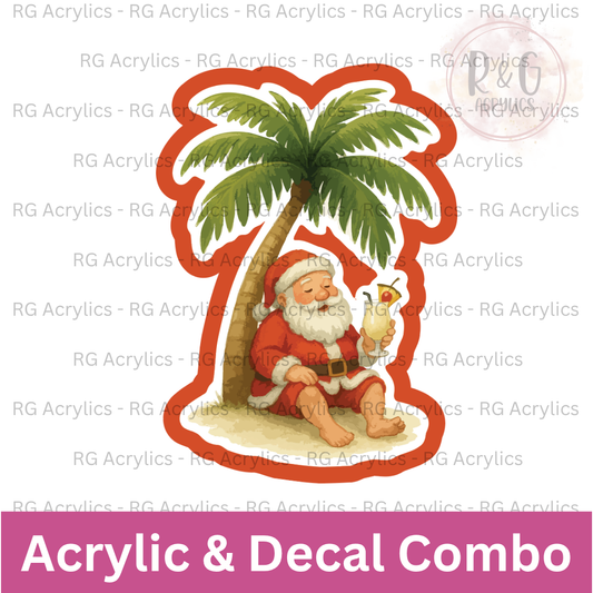 Sippin' Santa | Acrylic Blank & Vinyl Decal COMBO