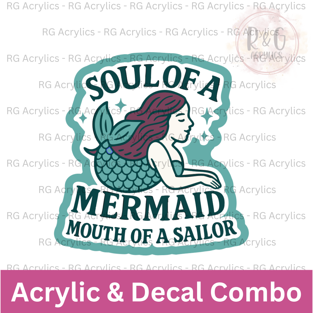 Sould Of A Mermaid | Acrylic Blank & Vinyl Decal COMBO