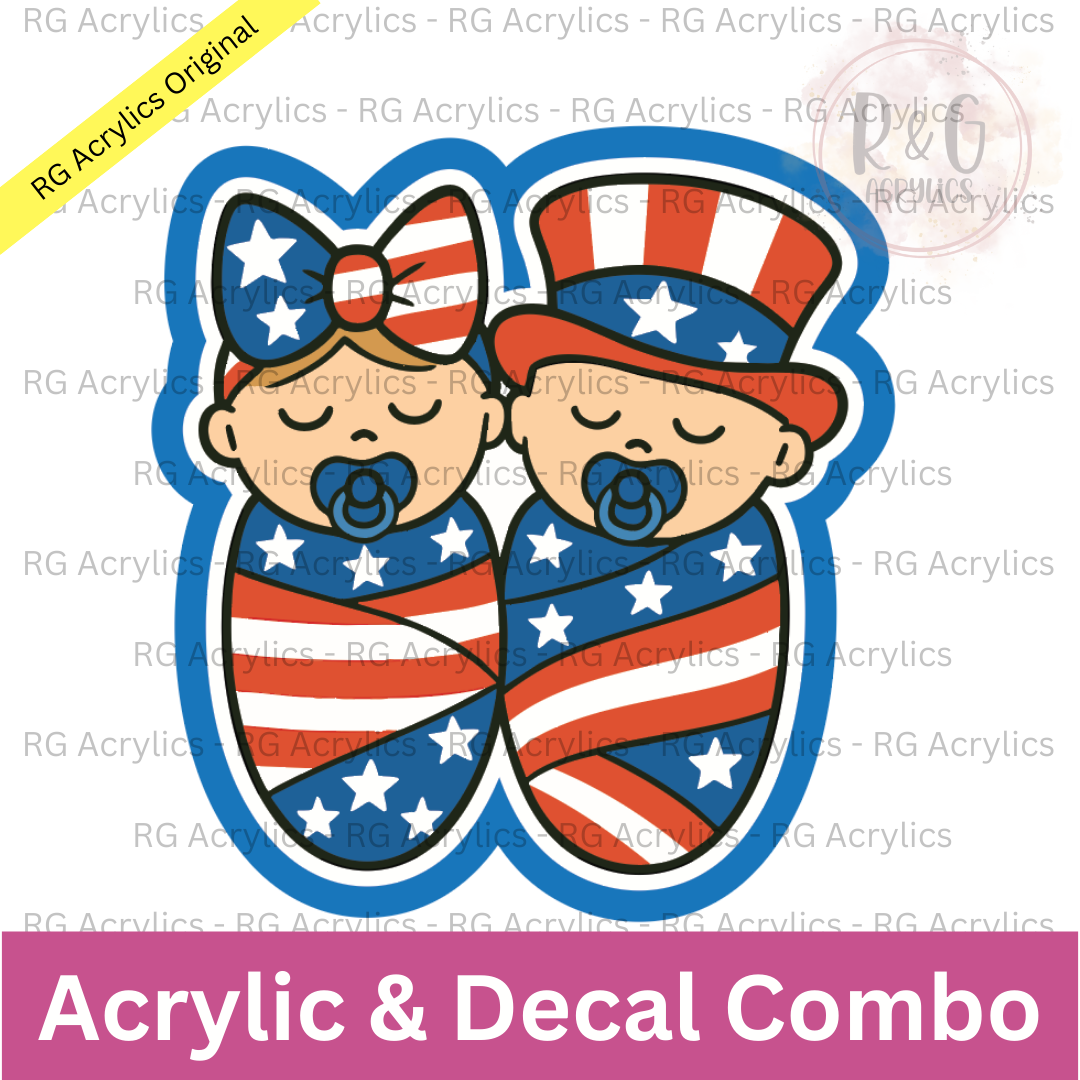 Star-Spangled Baby Pair | Acrylic Blank & Vinyl Decal COMBO