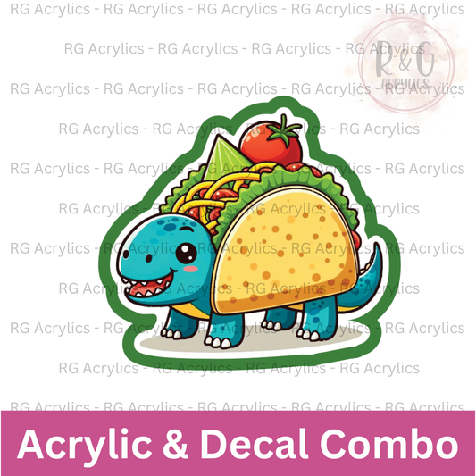 Taco-saurus | Acrylic Blank & Vinyl Decal COMBO
