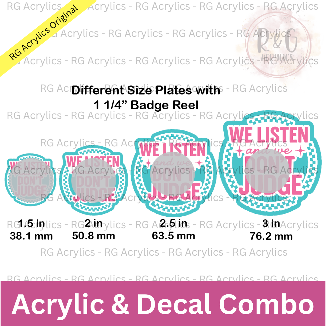We Listen and We Don't Judge - Sizing Options