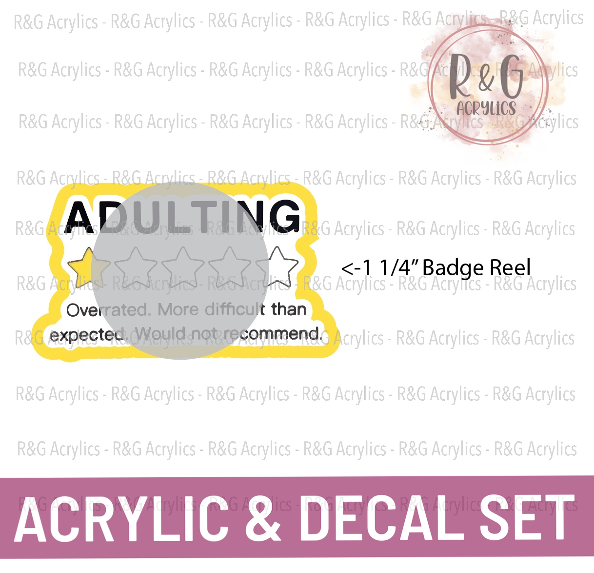 Adulting 1 Star - Acrylic & Decal COMBO