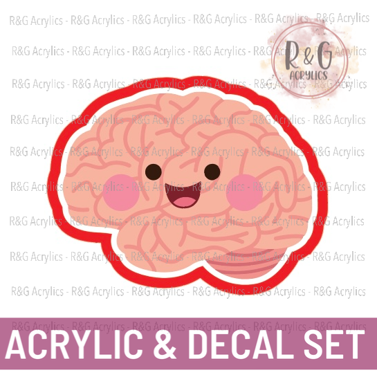 Cute Brain | Acrylic Blank & Vinyl Decal COMBO