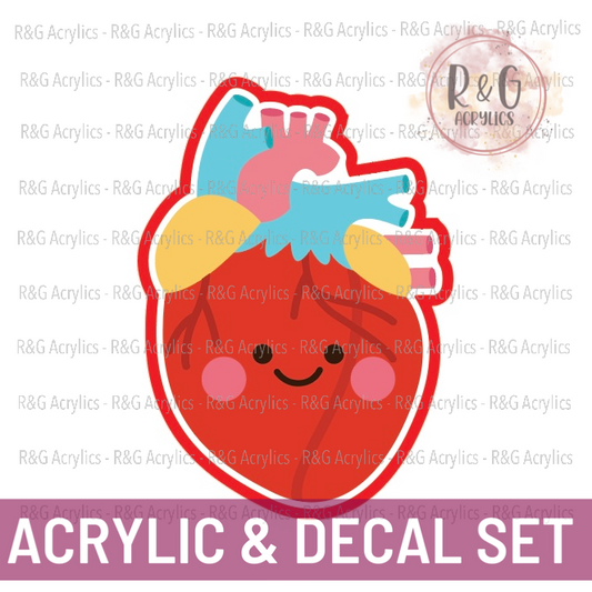 Cute Heart | Acrylic Blank & Vinyl Decal COMBO