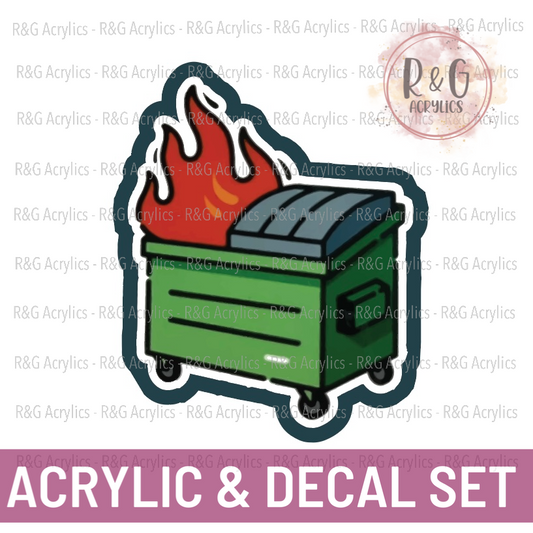 Dumpster Fire | Acrylic Blank & Vinyl Decal COMBO