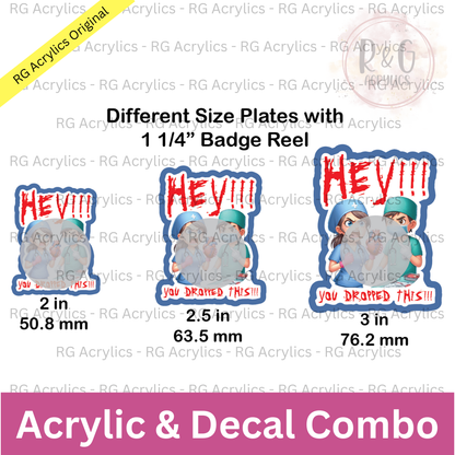 Hey! You Dropped This! (Heart) - Badge Reel Blank | Acrylic & Decal COMBO