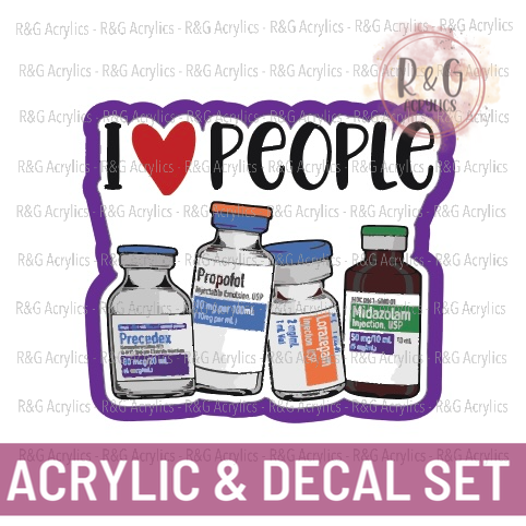 I Love People Asleep - Acrylic & Decal COMBO