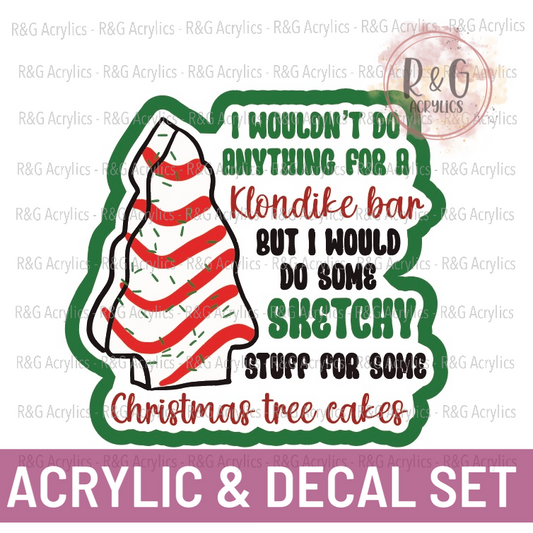 Sketchy Stuff For A Christmas Tree Cake - Acrylic & Decal COMBO