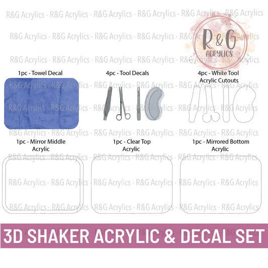 Medical Tray - 3D Shaker Acrylic & Decal COMBO