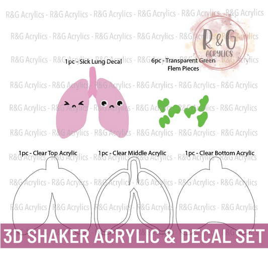 Sick Lungs - 3D Shaker Acrylic & Decal COMBO