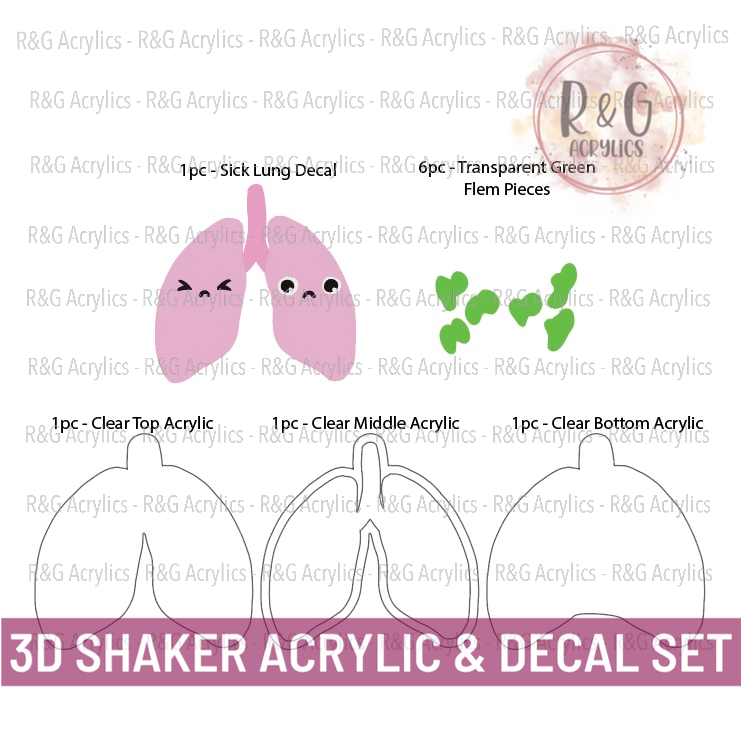 Sick Lungs - 3D Shaker Acrylic & Decal COMBO