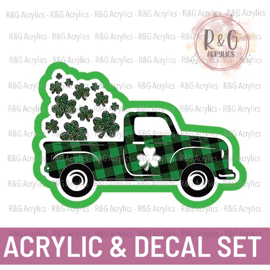 St. Patrick's Day Truck | Acrylic Blank & Vinyl Decal COMBO