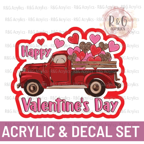 Valentines Day Truck - Acrylic & Decal COMBO