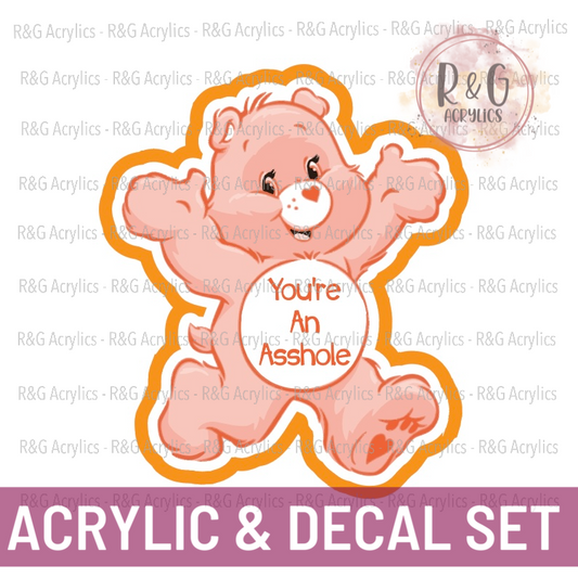 You're An Asshole - Swear Bear | Acrylic Blank & Vinyl Decal COMBO